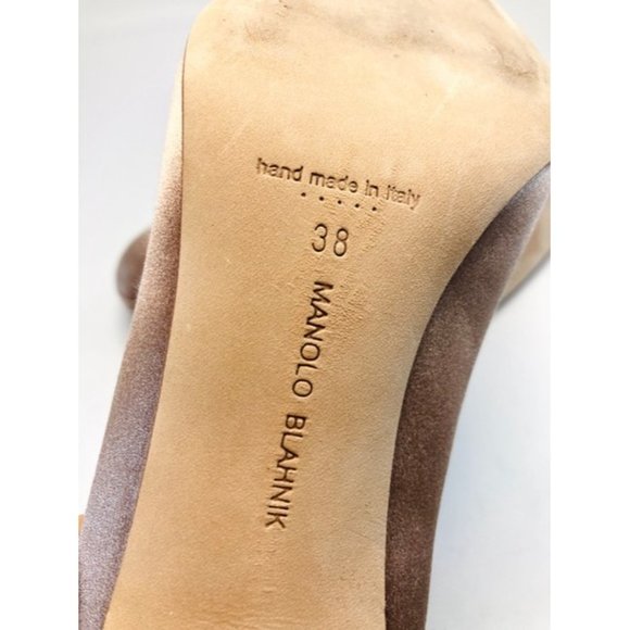 MANOLO Blahnik Champagne Hangisi 70mm Crystal Embellished Pumps - Picture 11 of 11